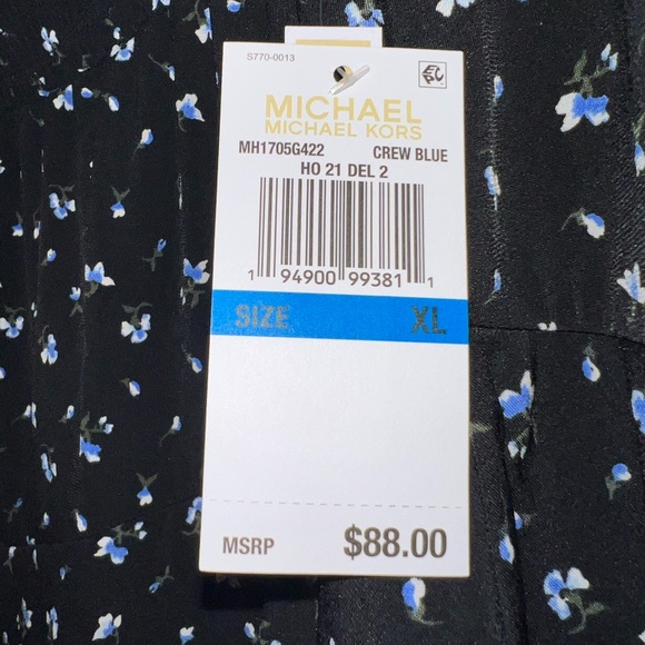 Michael Kors Navy Blue Floral Skirt | Size: XL - Picture 4 of 6